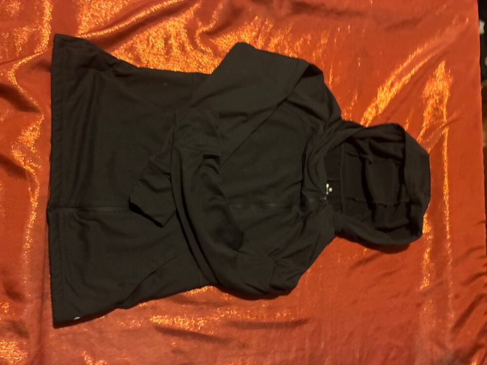 Apana Hoodie Womens M Black Full Zip Hooded Sweatshirt Lightweight Pocket Active